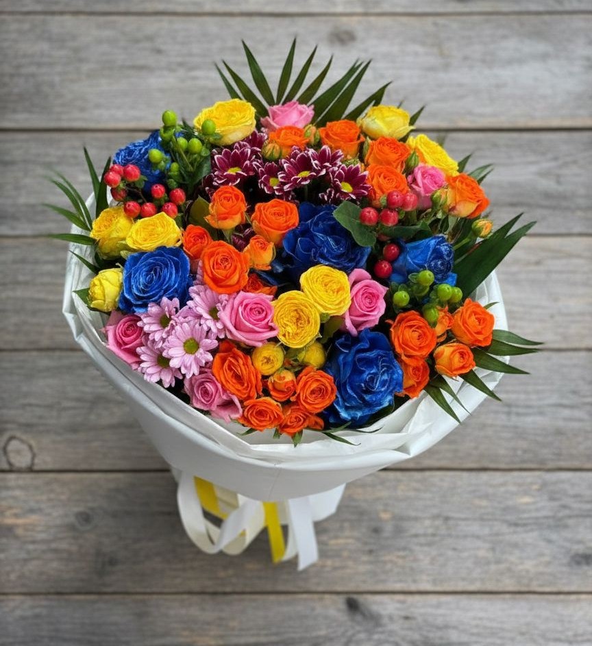 Букет цветов из: Розы и Хризантемы в Солнечном Курской области