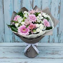 Букет цветов из:  Герберы, Альстромерии и Хризантемы #REPLACE_PRED# Солнечном Курской области