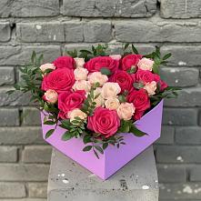 Цветочная композиция из Розы в коробке в Солнечном Курской области
