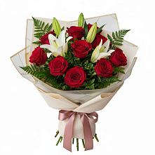 Букет цветов из:  Лилии и Розы в Солнечном Курской области