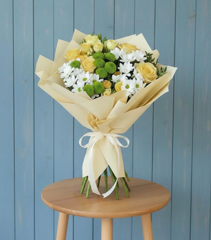 Букет цветов из: Хризантемы и Розы в Солнечном Курской области