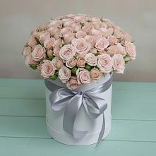 Цветочная композиция из Розы в шляпной коробке в Солнечном Курской области