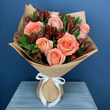 Букет цветов из:  Розы и Альстромерии в Солнечном Курской области