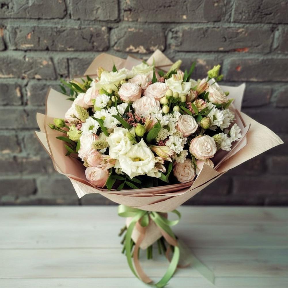 Букет цветов из: Альстромерии, Розы и Хризантемы в Солнечном Курской области