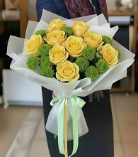 Букет цветов из:  Хризантемы и Розы в Солнечном Курской области