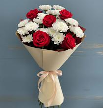 Букет цветов из:  Розы и Хризантемы #REPLACE_PRED# Солнечном Курской области