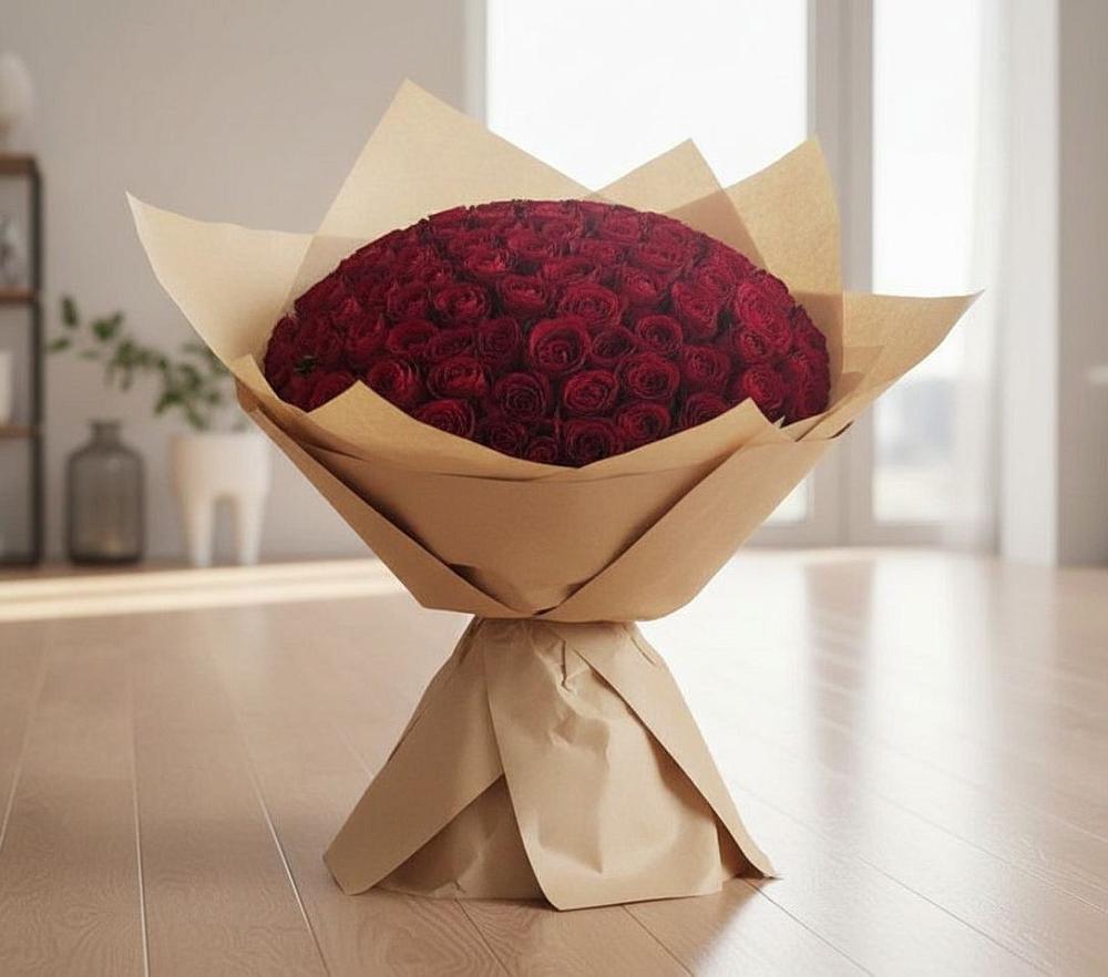 Букет 101 Красная роза в Солнечном Курской области