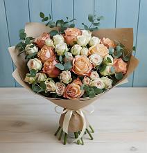 Букет цветов из:  Альстромерии и Розы в Солнечном Курской области