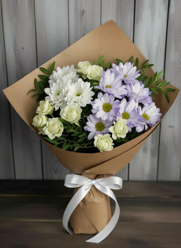 Букет цветов из: Хризантемы и Розы в Солнечном Курской области