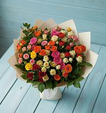Букет Микс из разноцветных кустовых роз #REPLACE_PRED# Солнечном Курской области